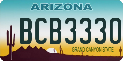 AZ license plate BCB3330