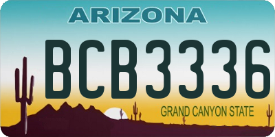 AZ license plate BCB3336