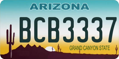 AZ license plate BCB3337