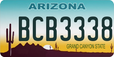 AZ license plate BCB3338