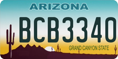 AZ license plate BCB3340