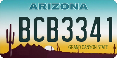 AZ license plate BCB3341