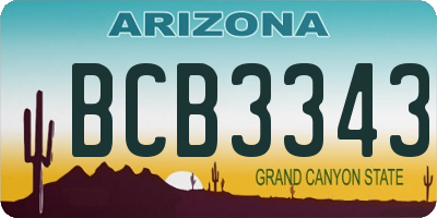 AZ license plate BCB3343