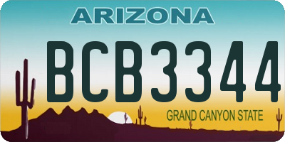 AZ license plate BCB3344