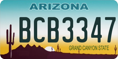 AZ license plate BCB3347