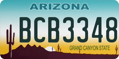 AZ license plate BCB3348