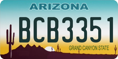 AZ license plate BCB3351