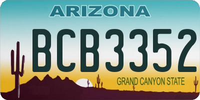 AZ license plate BCB3352