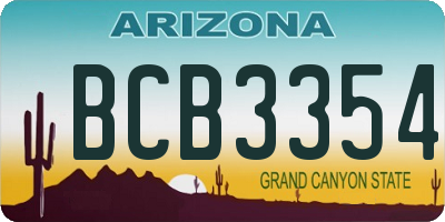 AZ license plate BCB3354