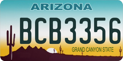 AZ license plate BCB3356