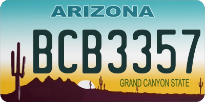 AZ license plate BCB3357