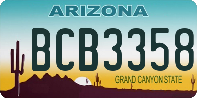 AZ license plate BCB3358