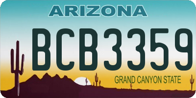 AZ license plate BCB3359