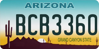 AZ license plate BCB3360