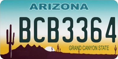 AZ license plate BCB3364