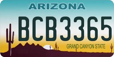 AZ license plate BCB3365