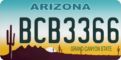 AZ license plate BCB3366