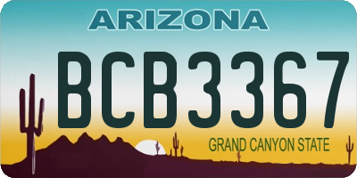 AZ license plate BCB3367