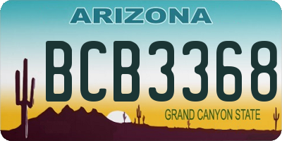 AZ license plate BCB3368