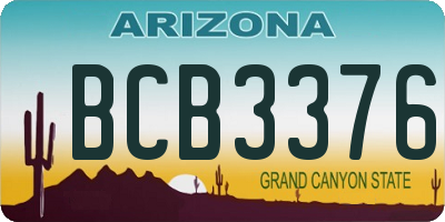 AZ license plate BCB3376