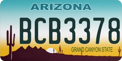 AZ license plate BCB3378