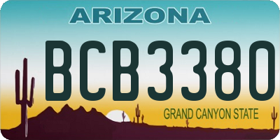 AZ license plate BCB3380