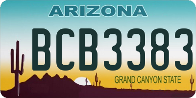 AZ license plate BCB3383