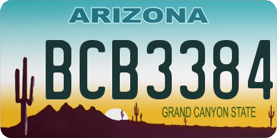 AZ license plate BCB3384