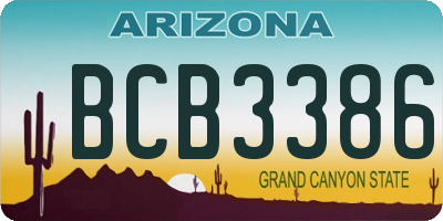 AZ license plate BCB3386