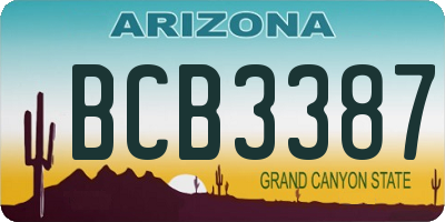 AZ license plate BCB3387