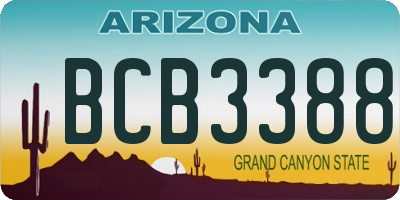 AZ license plate BCB3388