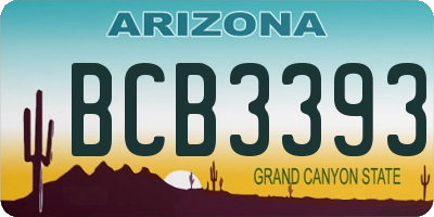 AZ license plate BCB3393