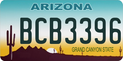 AZ license plate BCB3396