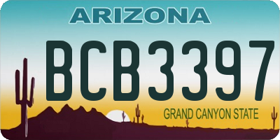 AZ license plate BCB3397