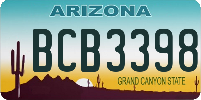 AZ license plate BCB3398