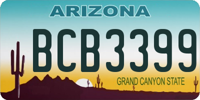 AZ license plate BCB3399