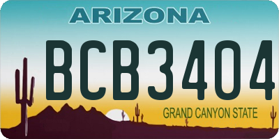 AZ license plate BCB3404