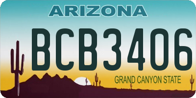 AZ license plate BCB3406