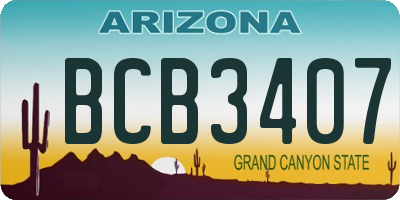 AZ license plate BCB3407