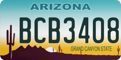 AZ license plate BCB3408