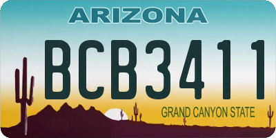 AZ license plate BCB3411