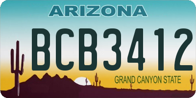 AZ license plate BCB3412