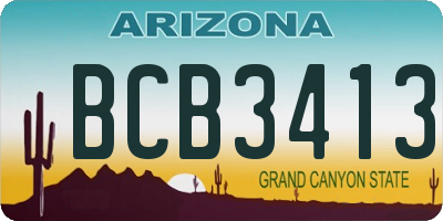 AZ license plate BCB3413