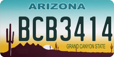 AZ license plate BCB3414