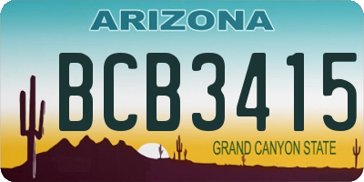 AZ license plate BCB3415