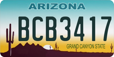 AZ license plate BCB3417