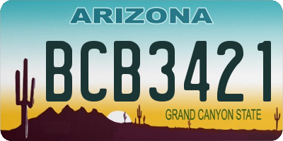 AZ license plate BCB3421