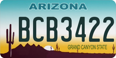 AZ license plate BCB3422