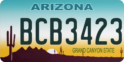 AZ license plate BCB3423