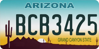 AZ license plate BCB3425